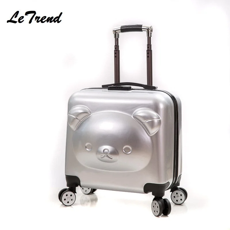 suitcase for wired nomads -New Abs 18/20Inch Rolling Luggage 3D Cute Suitcase Travel Suitcase With Wheels Custom Laser