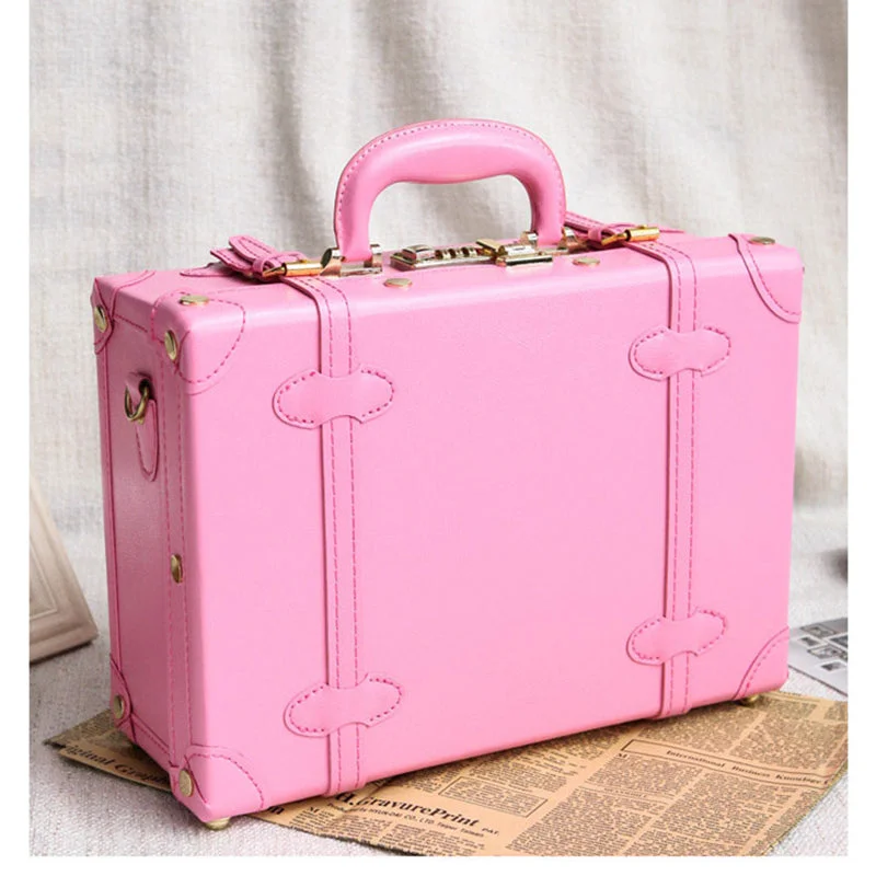 suitcase for frost trips -Lovely Girl Pu Trolley Luggage Suitcase Korea Fashion Style Vintage Luggage Travel Bag Small