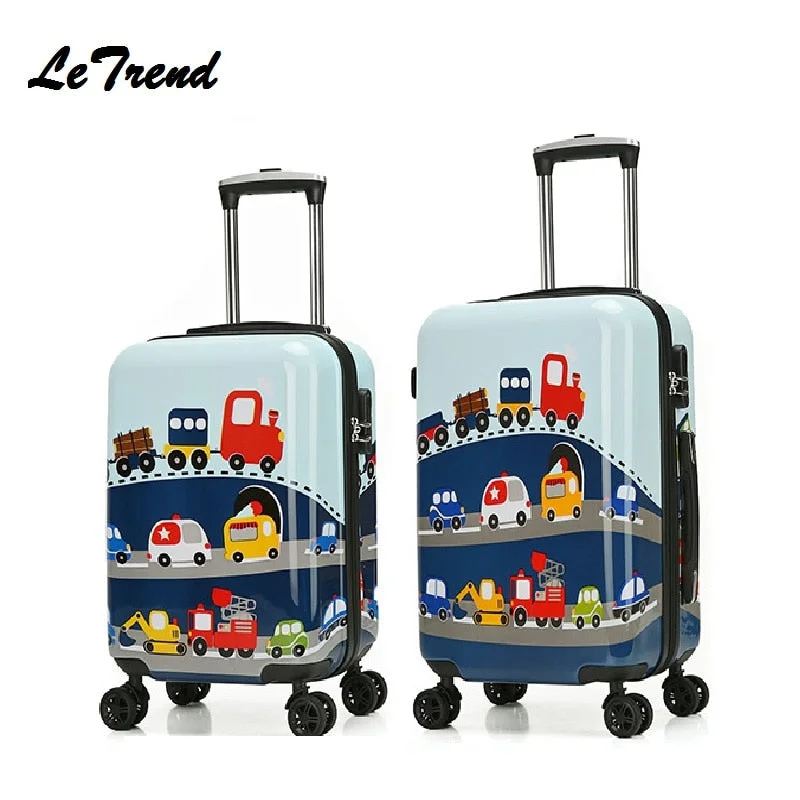 suitcase with plush lining -Letrend Cute Fish Rolling Luggage Spinner Kids Children Cartton Backpack Trolley Suitcase Wheels