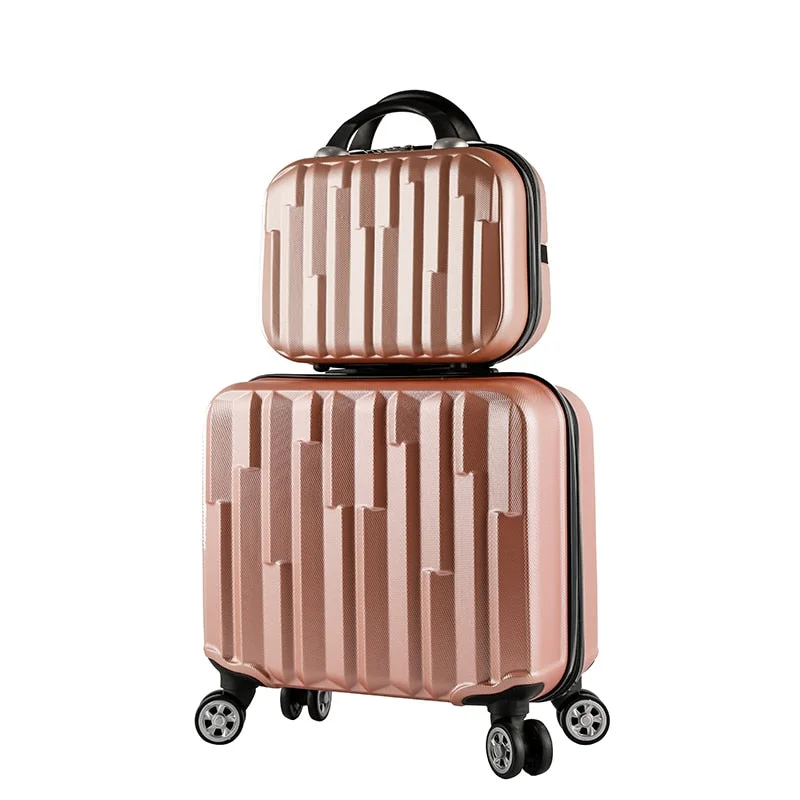 suitcase for wise styles -360 Degree Universal Wheel 18 Inch Mini Trolley Case, Abs Suitcase, Female Trolley Luggage,