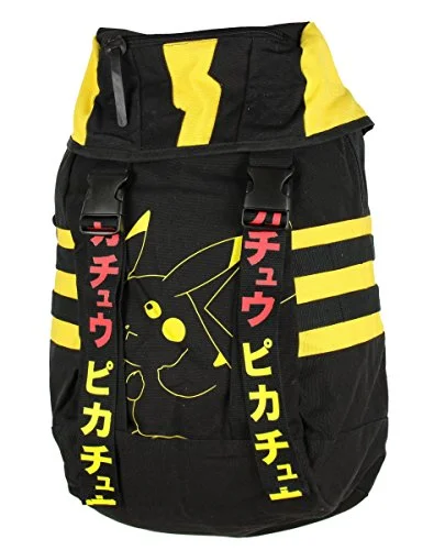 backpack with fresh ties -Nintendo Pokemon Pikachu Adult Black Yellow Knapsack Backpack