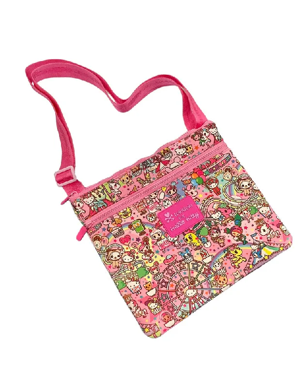 Pink suede shoulder bag for parties-tokidoki x Hello Kitty Carnival Shoulder Bag