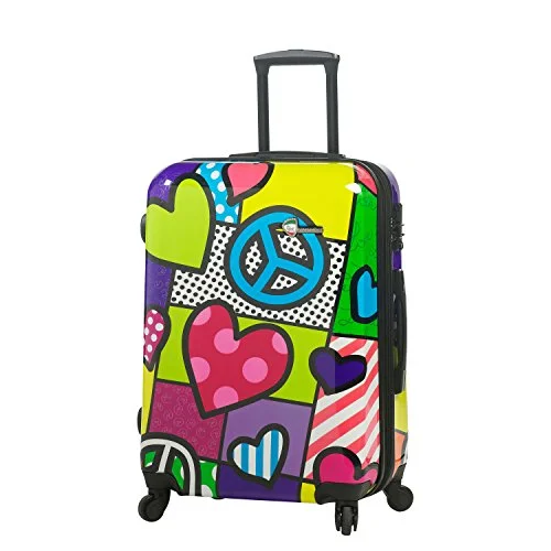 oversized suitcase for group vacations -Mia Toro Peace And Love Hardside 24 Inch Luggage, Contemporary