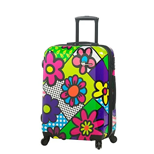 lightweight suitcase for air travel -Mia Toro Flower Largo Hardside 24 Inch Spinner, Flowery