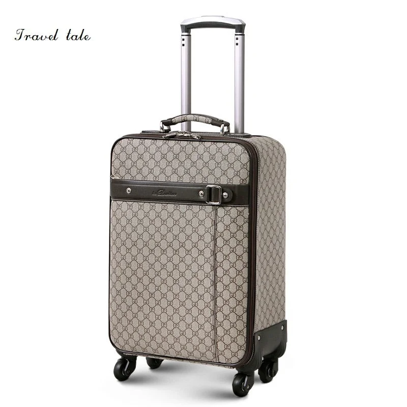 suitcase with tuck styles -Travel Tale Fashion Noble 16/18/20/22/24 Inches Pvc High Quality Rolling Luggage Spinner Brand