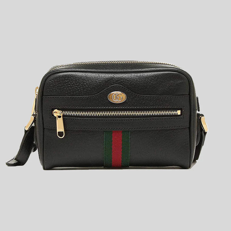 Nylon white shoulder bag for parties-GUCCI Ophidia Calfskin Web Small Shoulder Bag Black RS-719885