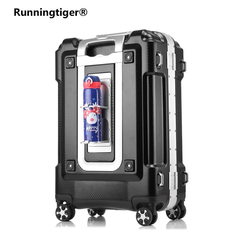 suitcase with rich hues -Business Aluminum Frame Rolling Luggage Spinner 20 Inch Suitcase Carry On Wheels 29Inch Travel