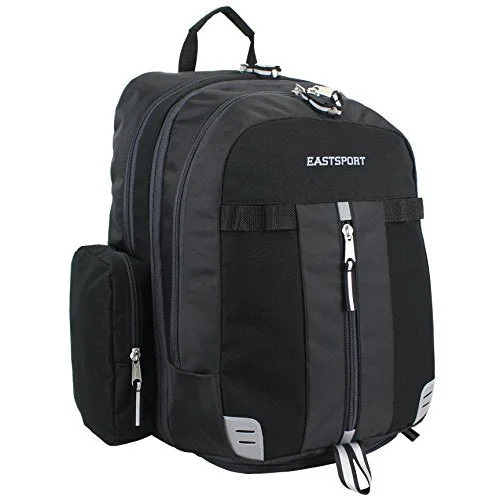 backpack with tough ties -Eastsport Oversized Expandable Backpack With Removable Easywash Bag, Black