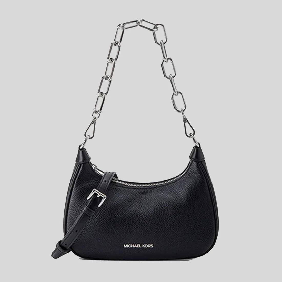 Nylon white shoulder bag for teens-MICHAEL KORS Cora Medium Pebbled Leather Shoulder Bag Black RS-35F3S4CU6L