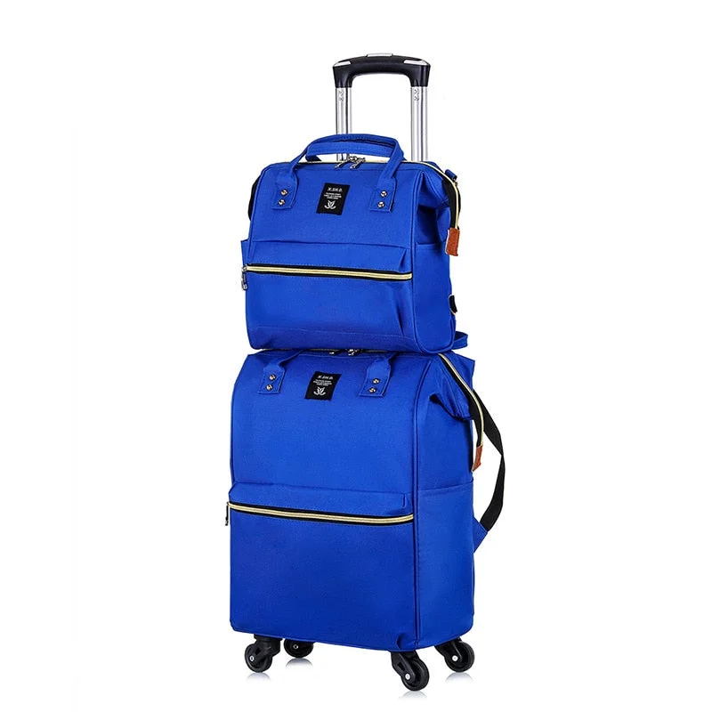 suitcase with stretch pockets -Oxford Cloth Luggage Case,Premium Nylon Suitcase,Fashion Trip Bag,Universal Wheel High Quality