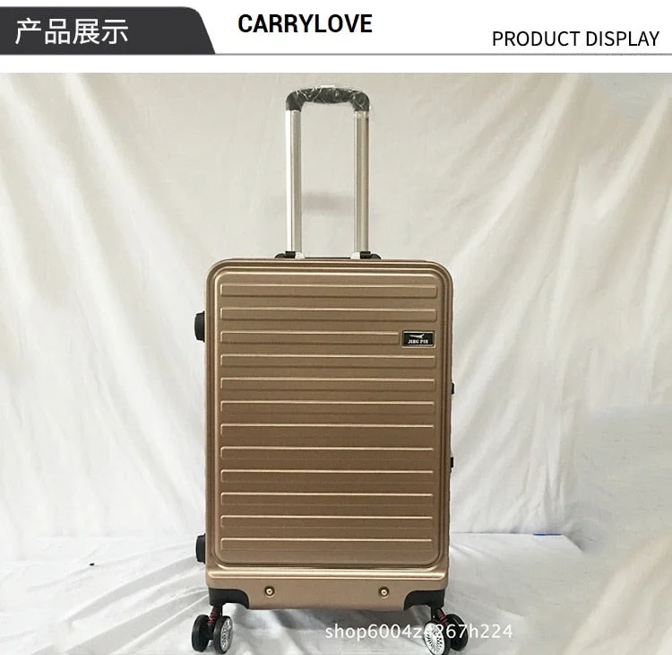 suitcase with dual styles -Carrylove Business Luggage Series 20/22/24Inch Size Aluminum Frame Pc Rolling Luggage Spinner Brand