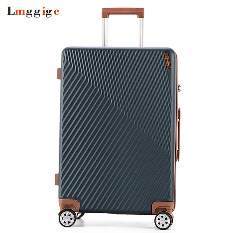 suitcase with cool grips -New Rolling Luggage Bag,Fashion Travel Suitcase,Abs Trunk With Wheel,Vintage Trolley Case,Women