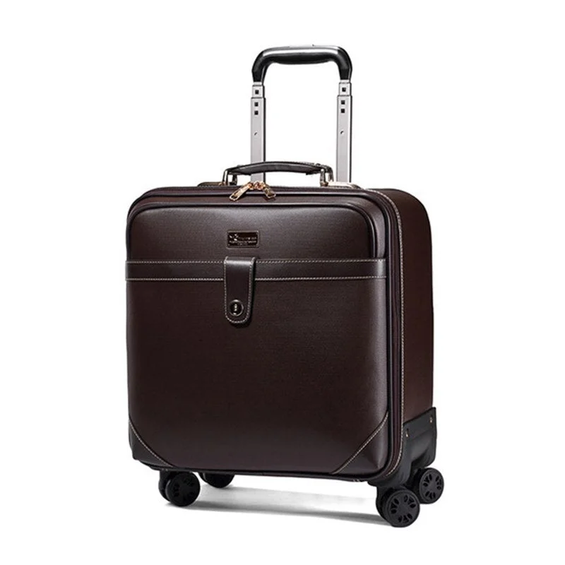 suitcase for tiny trips -Retro Travel Suitcase Rolling Spinner Luggage Women Trolley Case 24Inch Wheels Man 20Inch Box Pvc