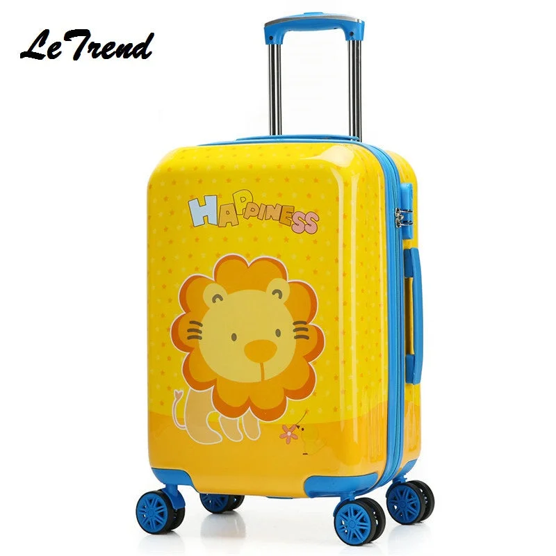 suitcase with sharp contours -New Fashion 20Inch Cute Cartoon Suitcases Wheel Kids Dinosaur Rolling Luggage Spinner Trolley