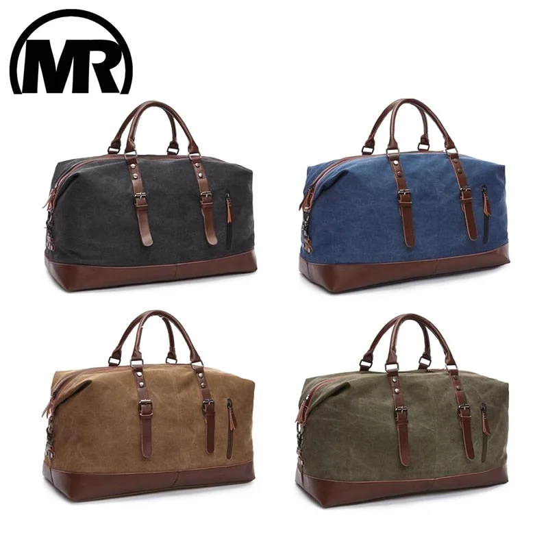 duffel bags with snap ties -Markroyal Canvas Leather Men Travel Bags Carry On Luggage Bags Men Duffel Bags Handbag Travel