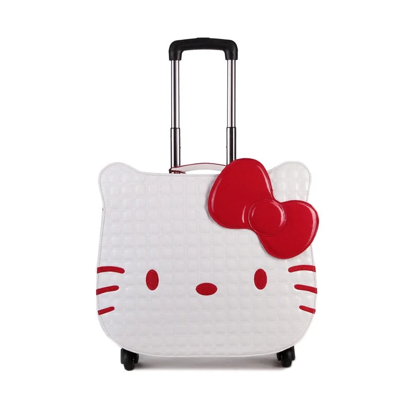 suitcase for avid flyers -Hotsale!18Inches Pink Pu Hello Kitty Children Trolley Luggage,High Quality Cartoon Animation Lovely