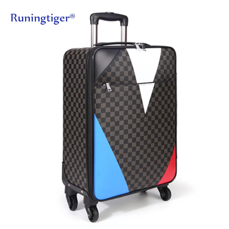 suitcase for epic styles -New Travel Suitcase Bag Women Trolley Case  Fashion Rolling  Luxury Brands 20" Luggage Men Pu