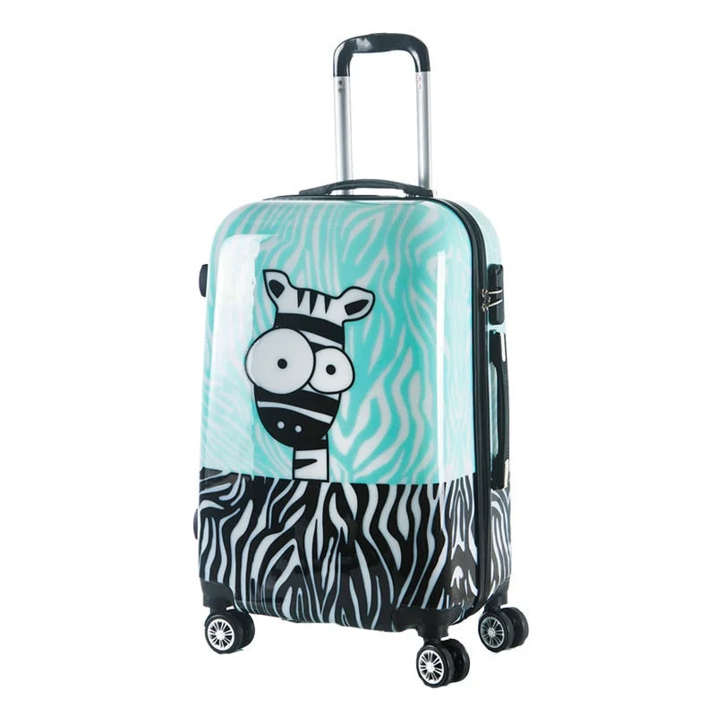 suitcase with tough wheels -Gift Trolley Case,Abs Luggage,Universal Wheel Child Suitcase,20 Inch Boarding Box,Cute Cartoon