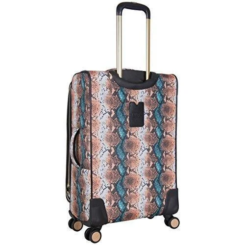 suitcase with neat casters -Aimee Kestenberg Women'S Bali 24" 600D Printed Polyester Expandable 8-Wheel Upright Luggage, Blue