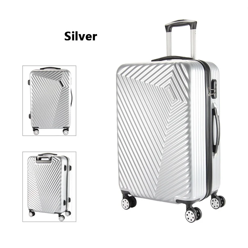 suitcase with modern grips -Letrend Women Korea Rolling Luggage Spinner Password Trolley Suitcase Wheels 20 Inch Carry On