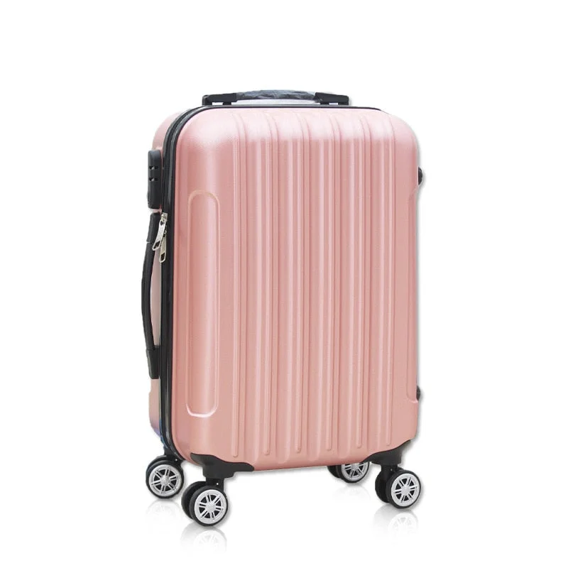 suitcase for senior adventurers -Universal Wheel Luggage,Vertical Stripe Lock Box,Light Travel Case,Business Boarding