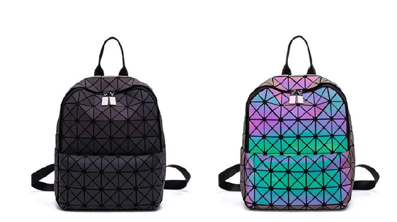 backpack for state ties -Luminous Geometry Backpack Handbag 2018 Spring New Rhombic Japanese Zipper Backpack Tide Bag