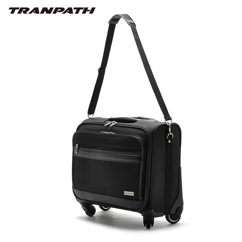 suitcase with four-wheel spinners -18Inch Multi Universal Wheels Commercial Computer Trolley Luggage Travel Bag Luggage Soft