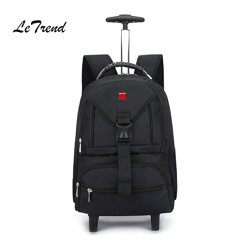 backpack for sun ties -Letrend Business Oxford Travel Bag Suitcases Wheels Student Backpack Rolling Luggage  Large