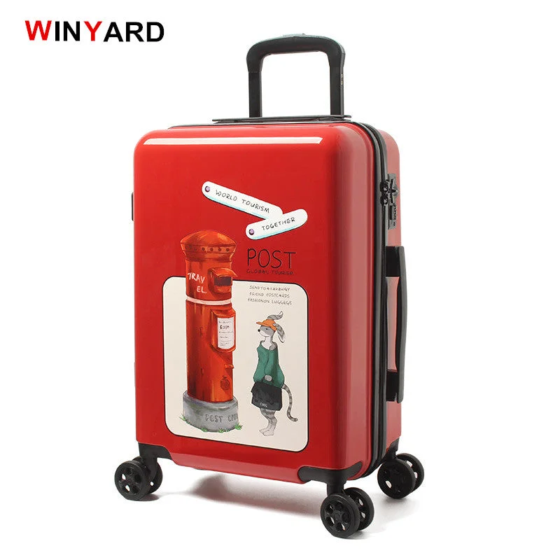 suitcase for beachside holidays -Wholesale!Vintage Uk Post Abs+Pc Hardside Case Travel Trolley Luggage,Girl'S 20 Inch Boarding