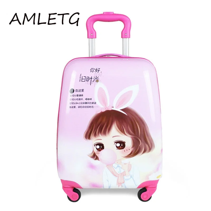 suitcase for hot getaways -The New 2018 Cartoon Kid'S Travel Trolley Bags Suitcase For Kids Children Luggage Suitcase