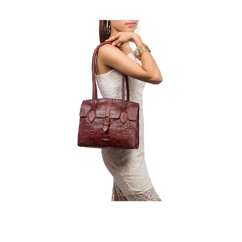 Red leather shoulder bag for summer-LIMA 06 SHOULDER BAG