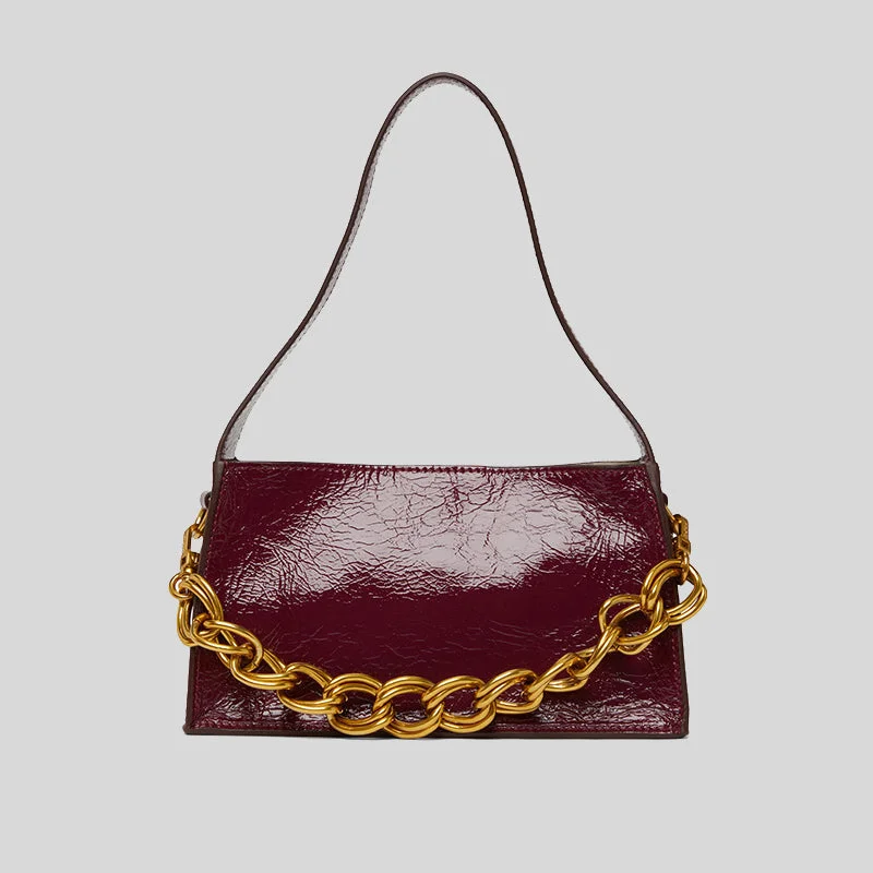 Satin white shoulder bag for teens-Manu Atelier Mini Kesme Shoulder Bag Burgundy RS-2022582