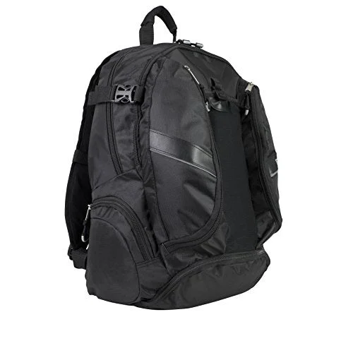 backpack with slim ties -Eastsport Deluxe Mutli-Zip Backpack, Black