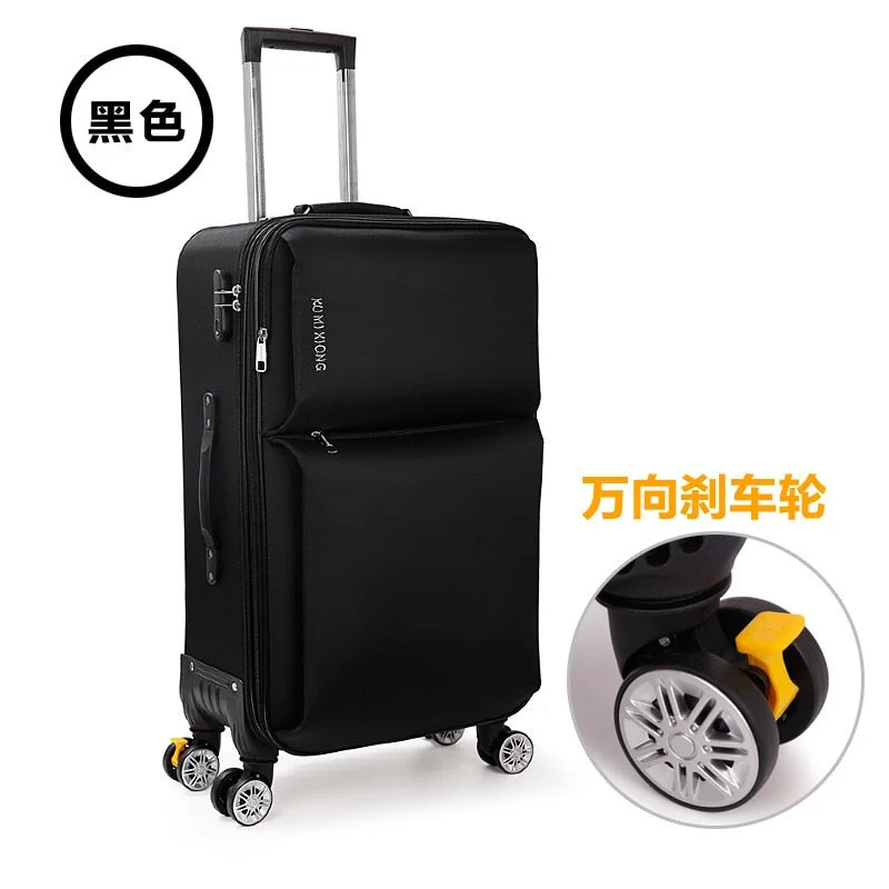 suitcase with rain-resistant shell -Oxford Brass Box Customized Travel Case 26" Password Trolley 20" Suitcase